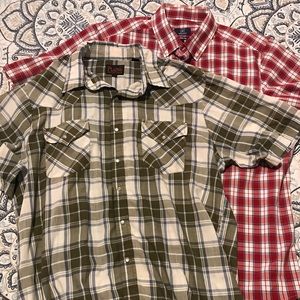 2 Men’s L Button Up Plaid Shirts